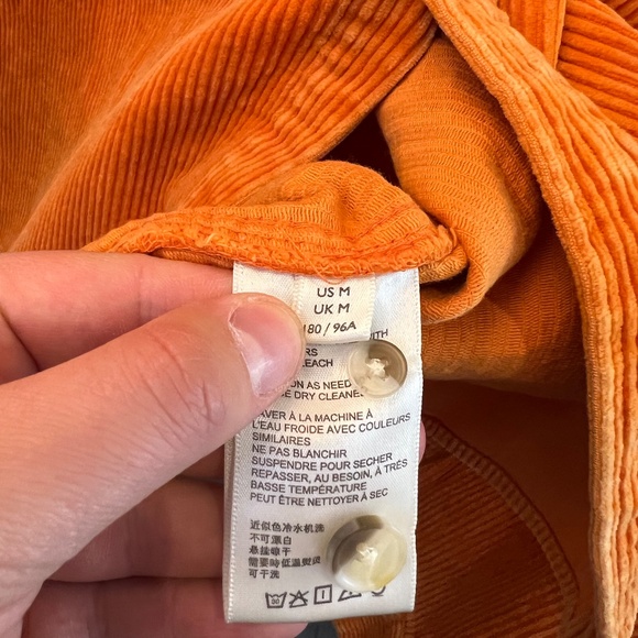 Urban Outfitters BDG - Men's Oversized Retro Corduroy Button Up Shirt - Orange M - Picture 4 of 8